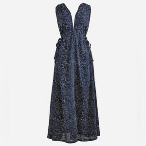 J. Crew Side-tie Navy Beach Dress in Dot Medium